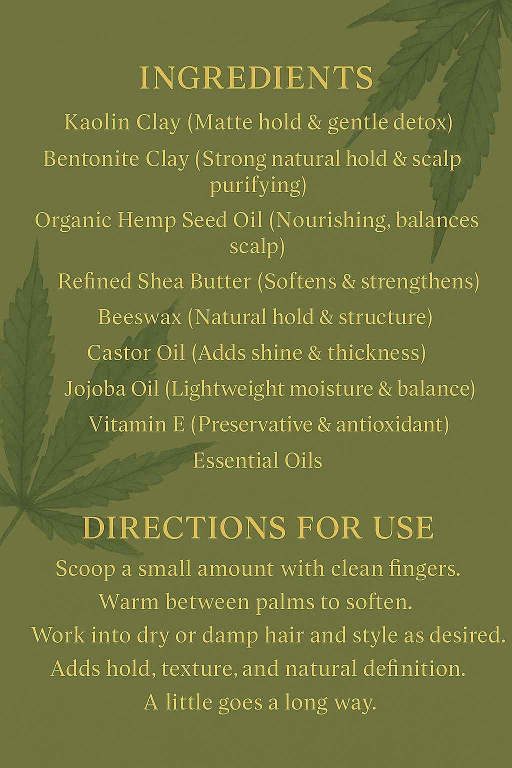 Hempenology Natural Clay Hair Wax – 30ml