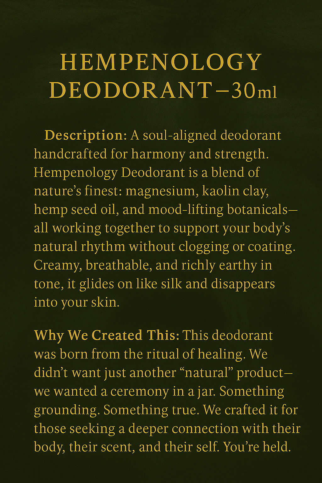 Hempenology Deodorant – 30ml